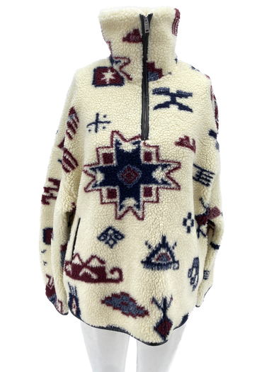 Pull polaire imprimé blanc