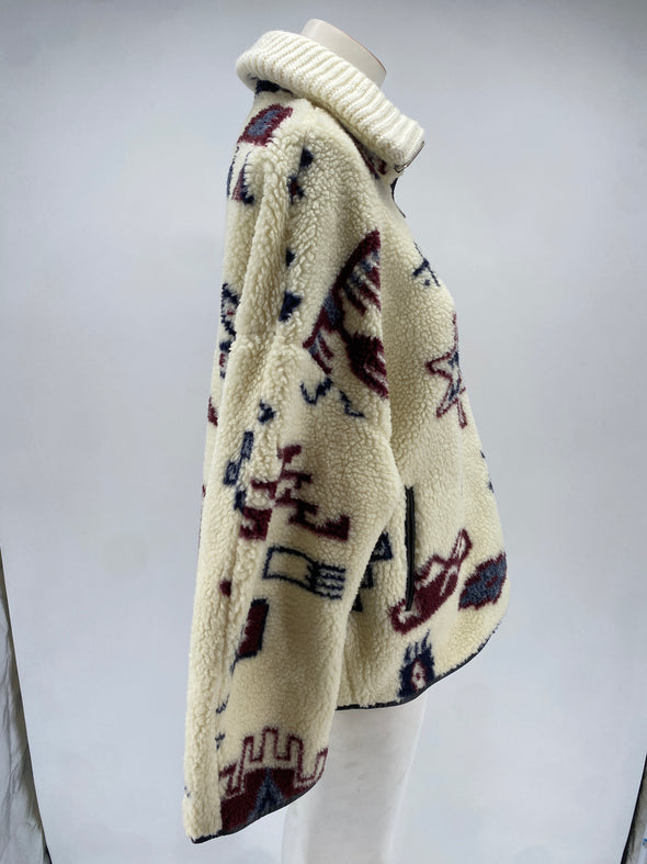 Pull polaire imprimé blanc