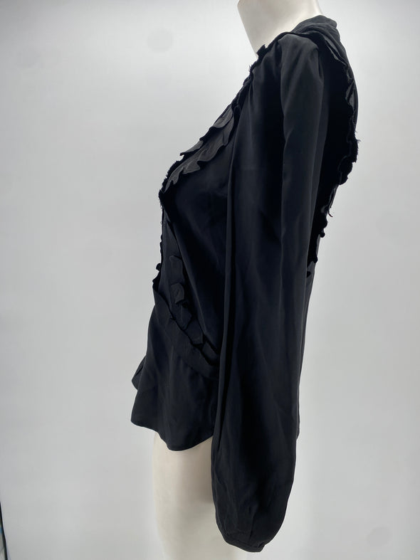 Top noir en soie