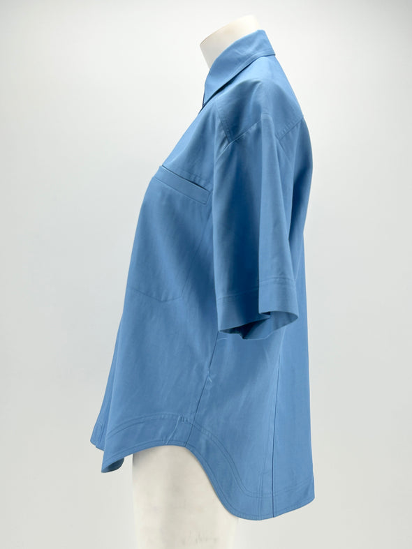 Chemise bleue à manches courtes "Moheli"