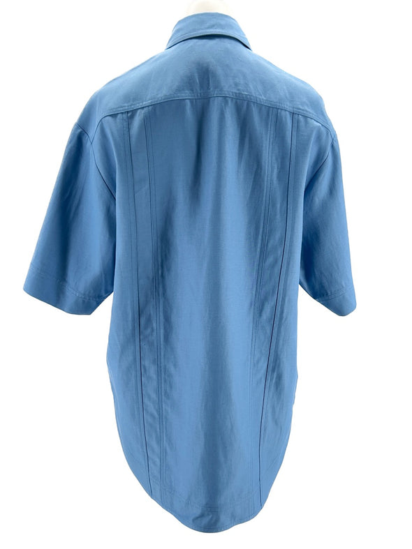 Chemise bleue à manches courtes "Moheli"