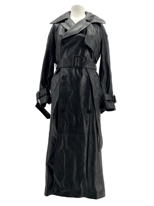 Trench en cuir noir