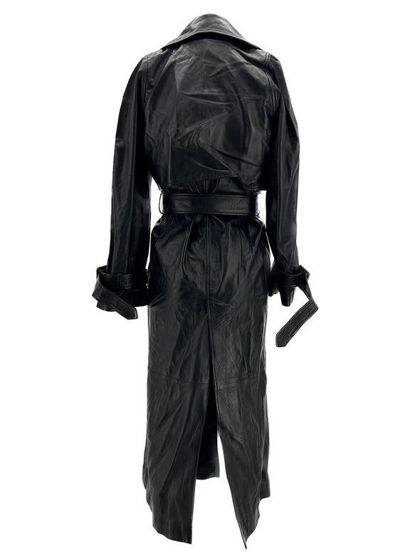 Trench en cuir noir