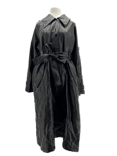 Trench en cuir vegan noir
