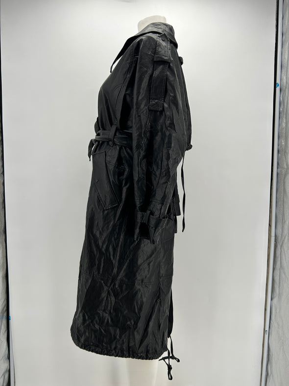 Trench en cuir vegan noir