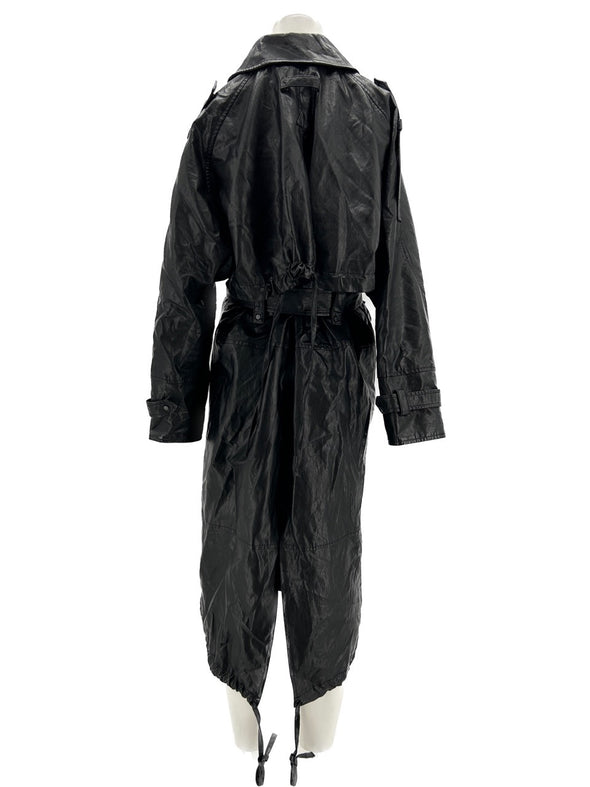 Trench en cuir vegan noir