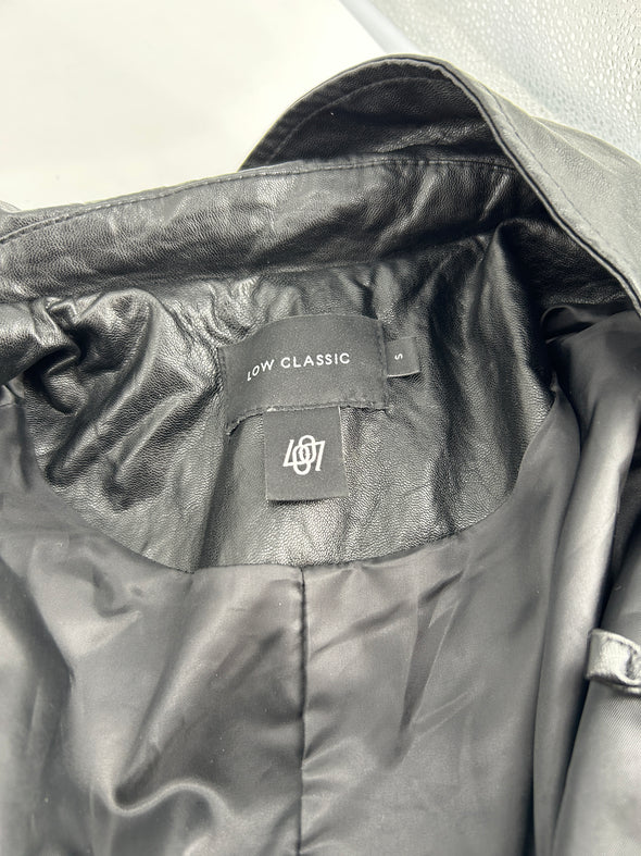Trench en cuir vegan noir