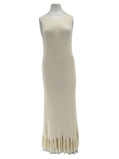 Robe crème à franges