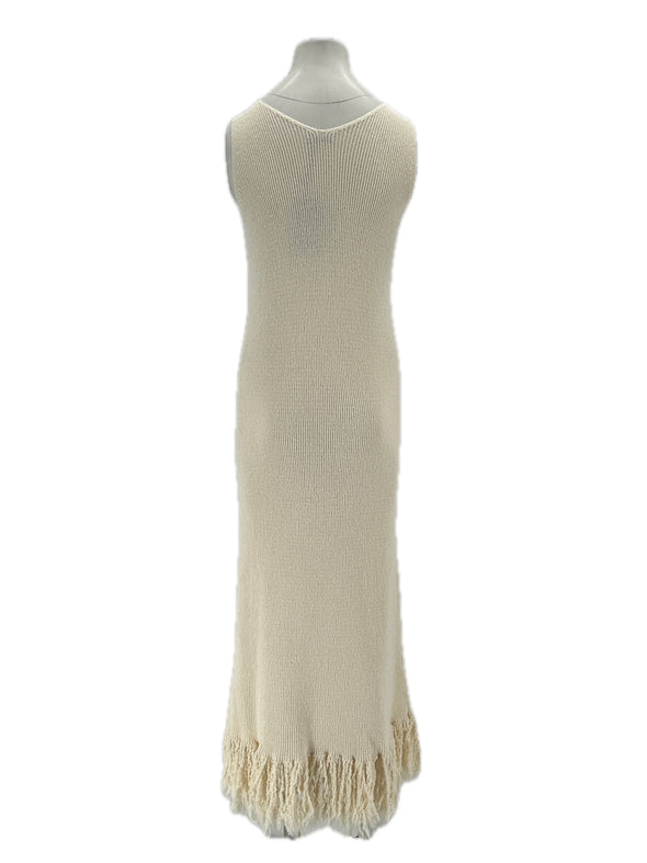 Robe crème à franges