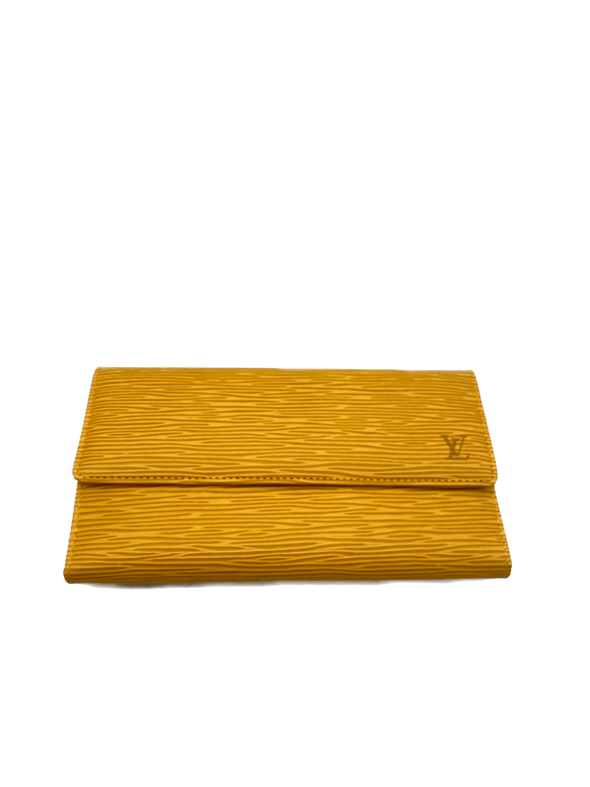 Portefeuille en cuir épi jaune