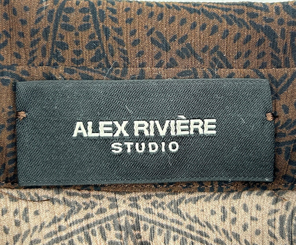 Blouse marron imprimée