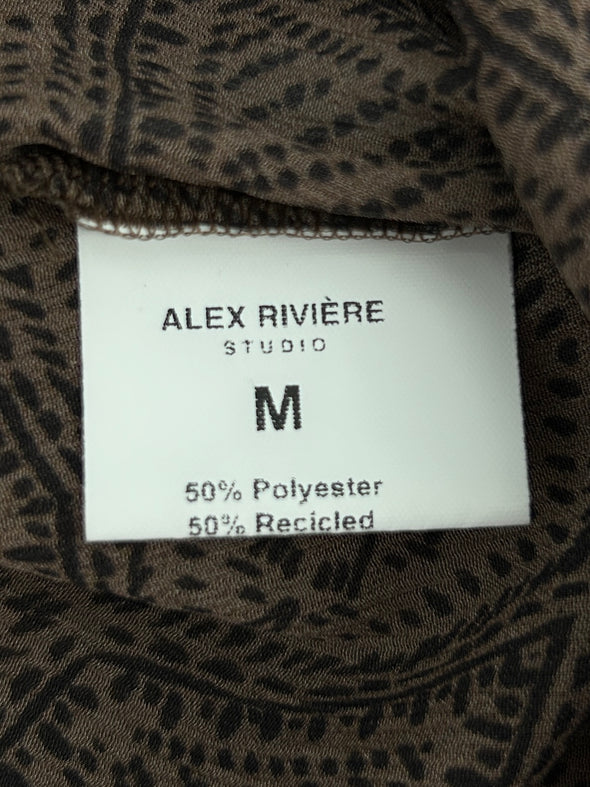 Blouse marron imprimée