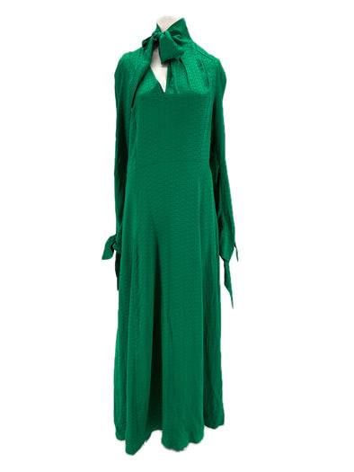 Robe en soie verte