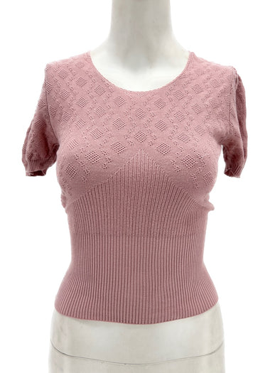 Top en maille rose