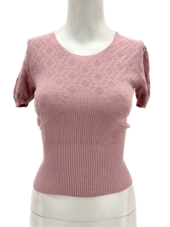 Top en maille rose