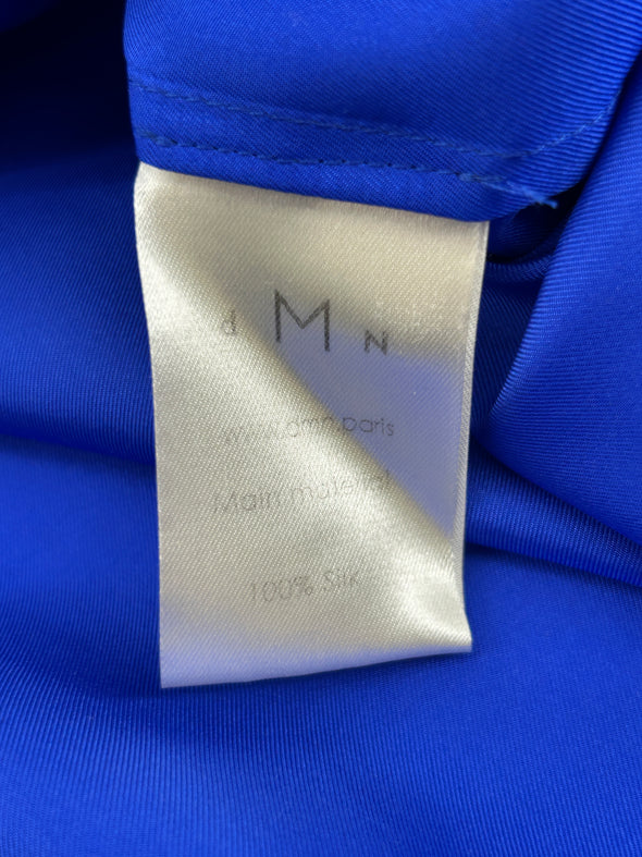 Chemise en soie bleue