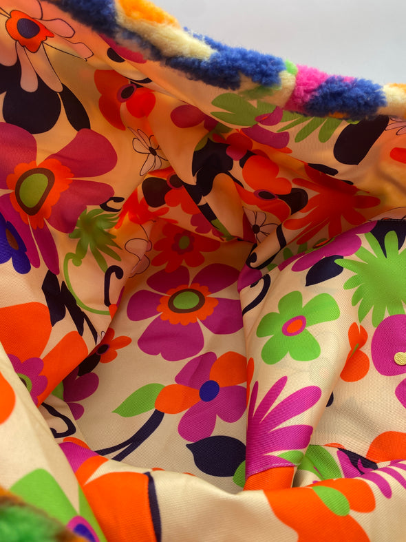 Cabas en laine multicolore