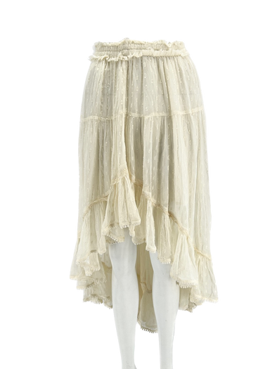 Jupe asymétrique blanc cassé