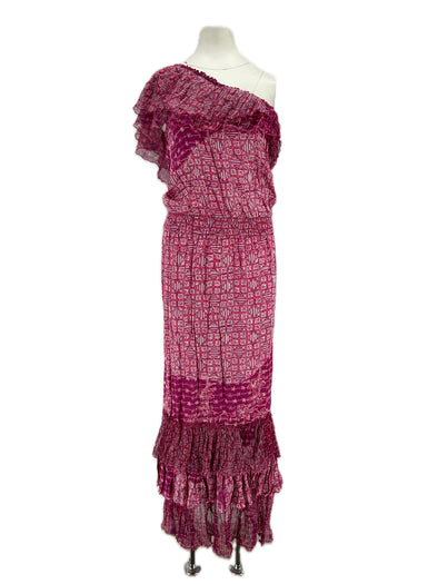 Robe en soie rose