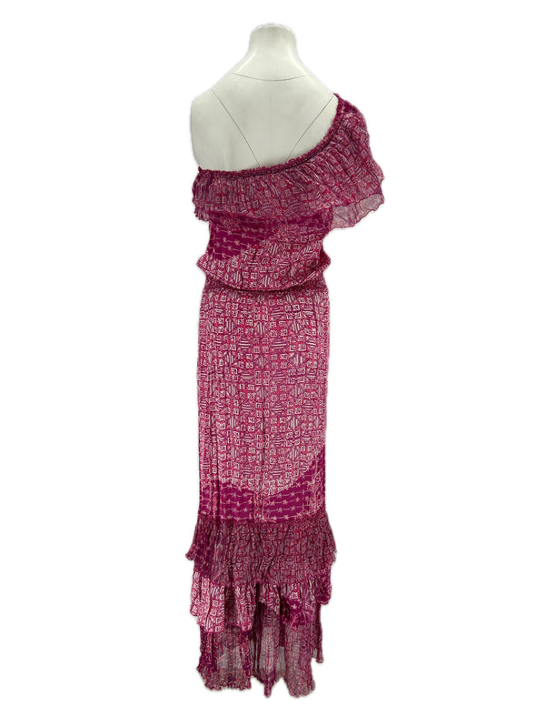Robe en soie rose