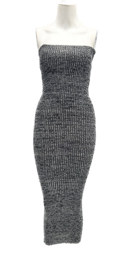 Robe bustier en maille gris