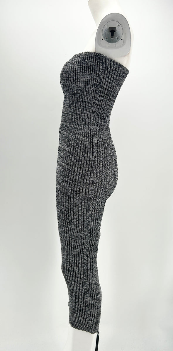 Robe bustier en maille gris