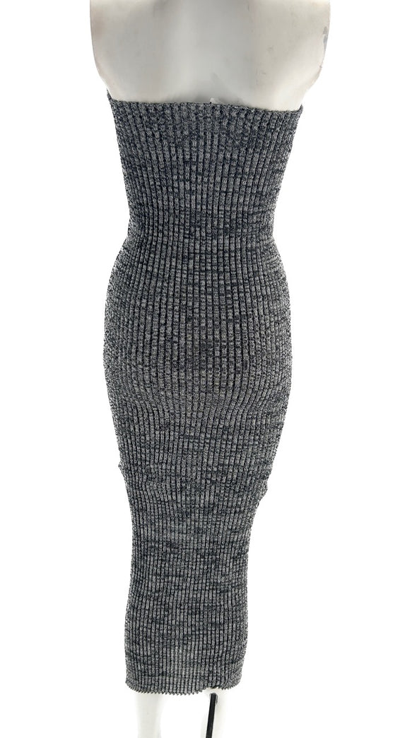 Robe bustier en maille gris
