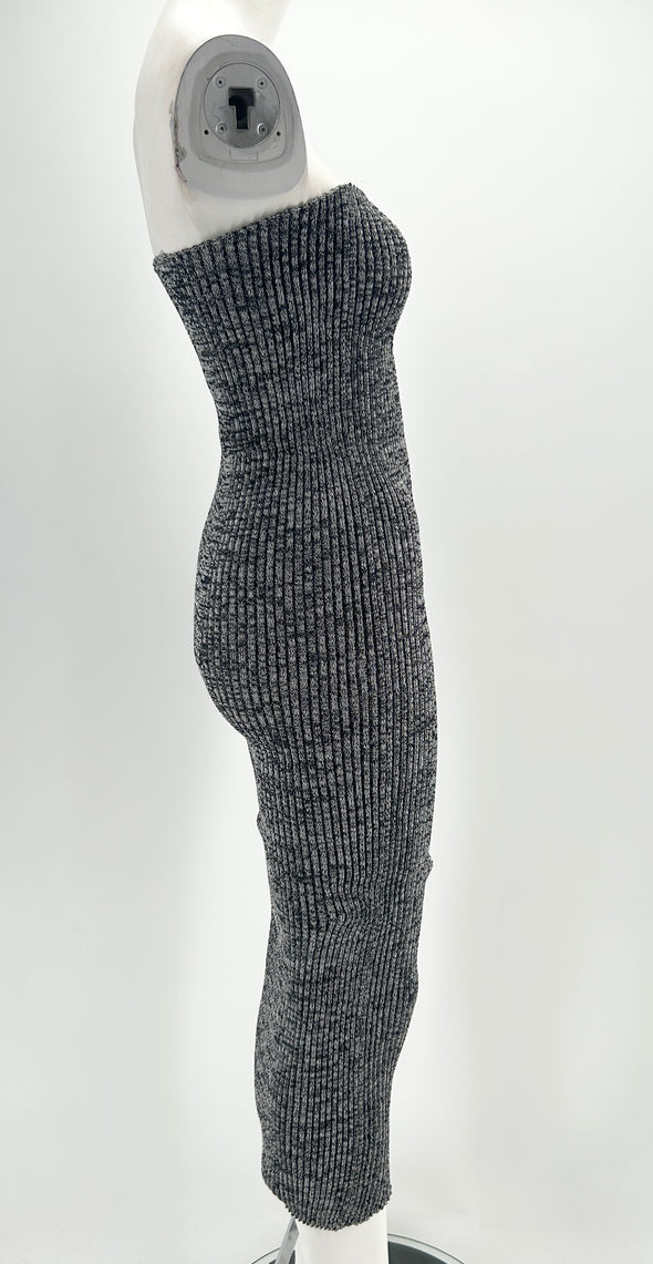 Robe bustier en maille gris