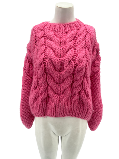 Pull en tricot rose