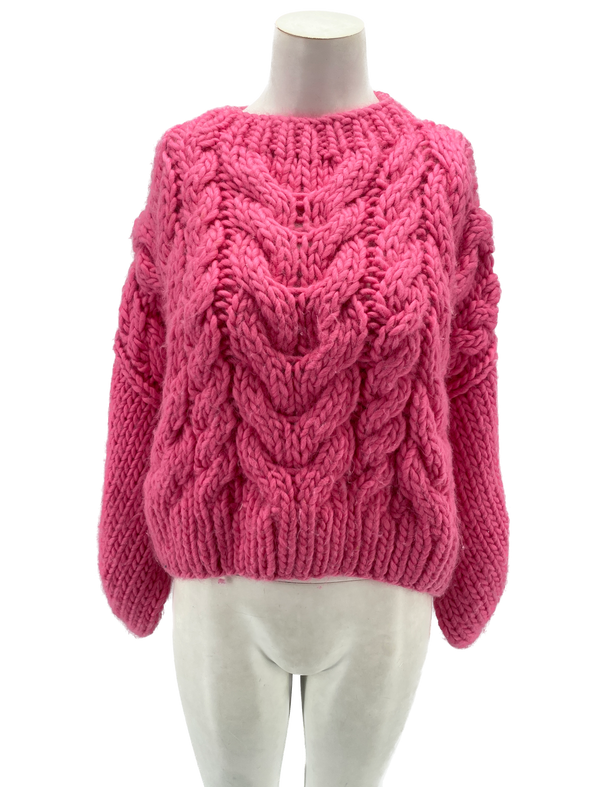 Pull en tricot rose