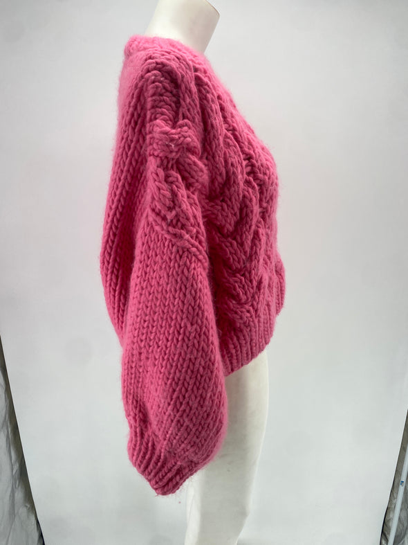 Pull en tricot rose