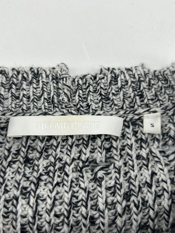 Pull en maille gris chiné