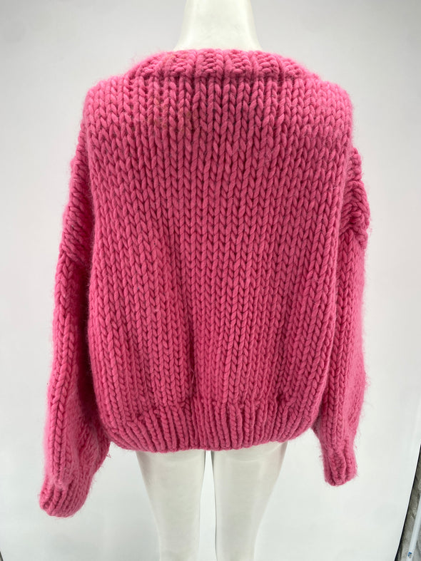 Pull en tricot rose