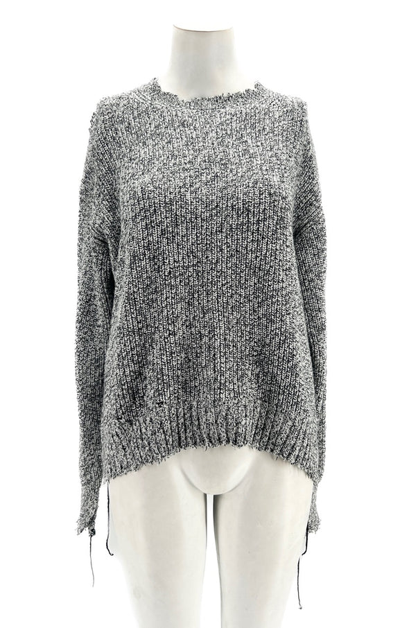 Pull en maille gris chiné
