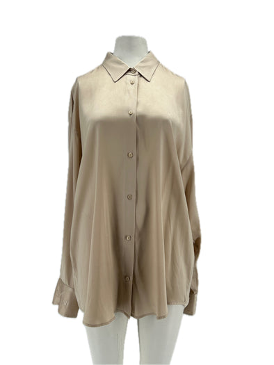 Chemise en soie beige