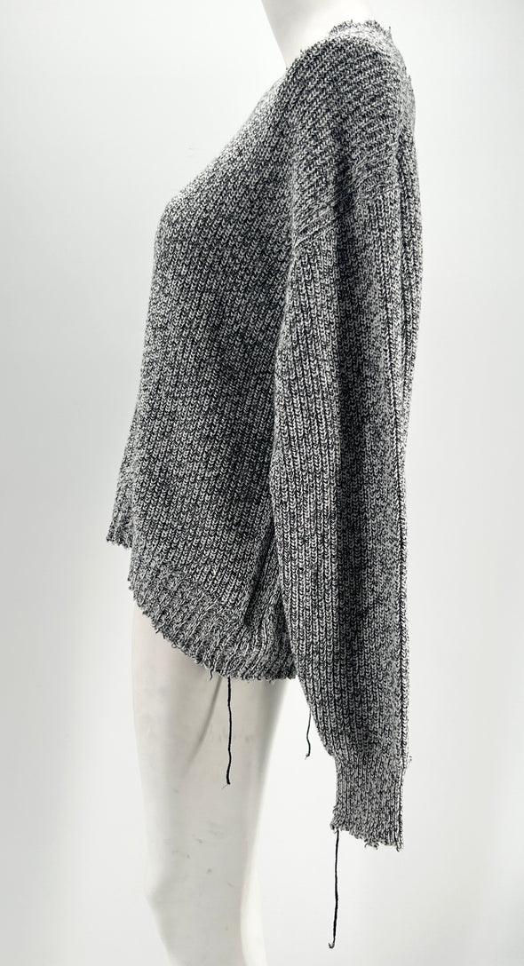 Pull en maille gris chiné