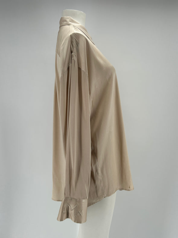 Chemise en soie beige