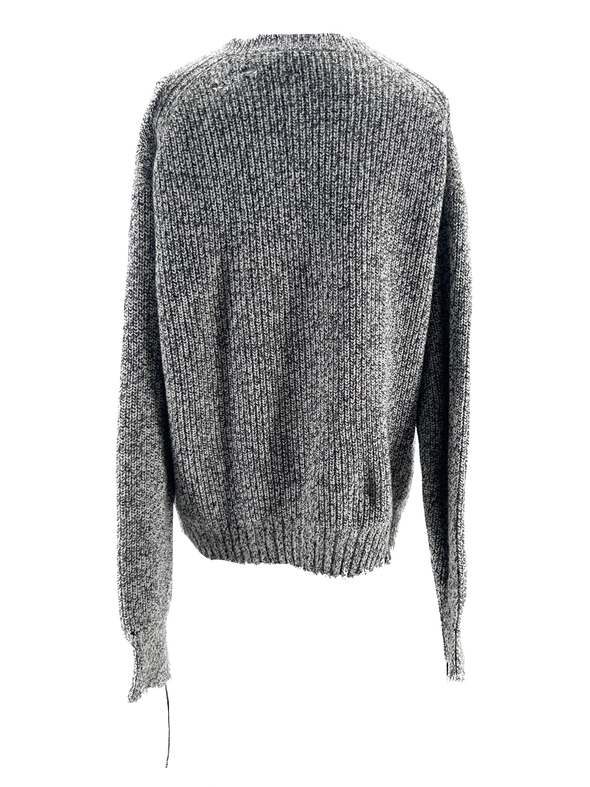 Pull en maille gris chiné