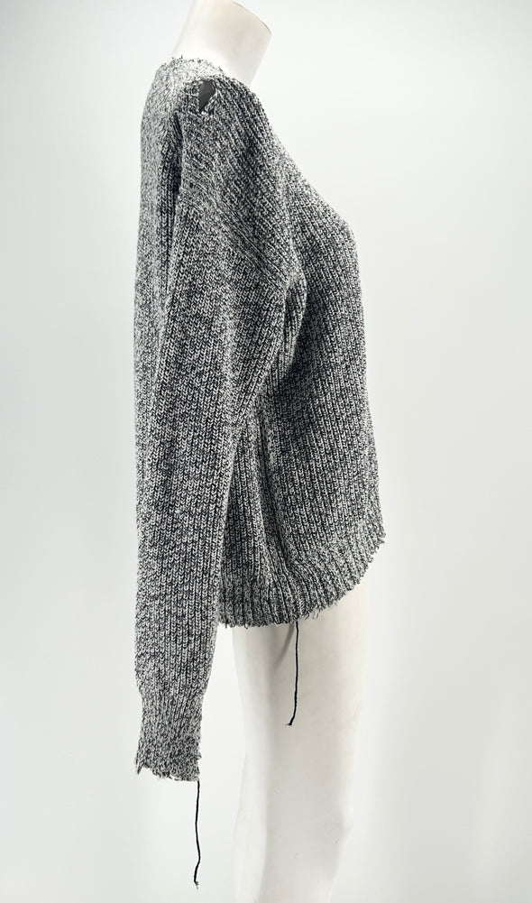 Pull en maille gris chiné