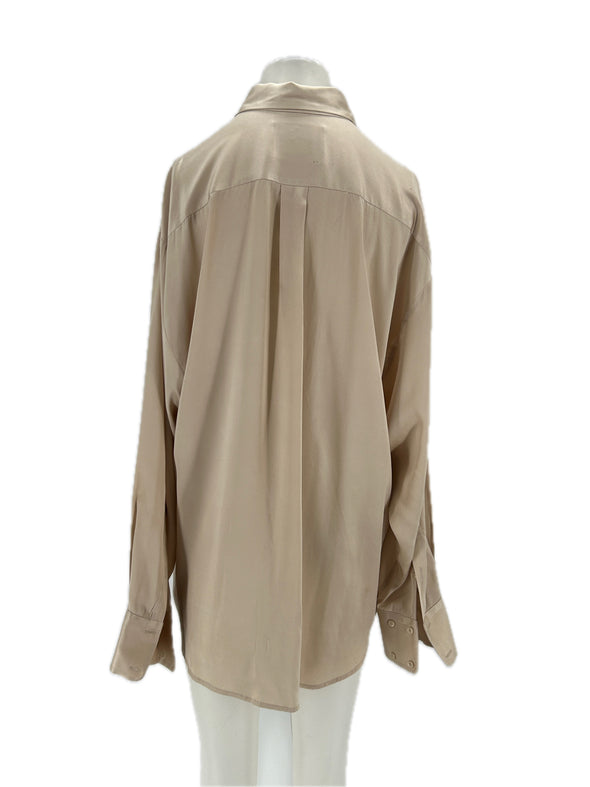 Chemise en soie beige