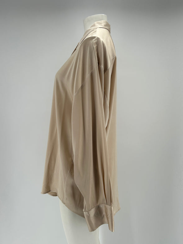 Chemise en soie beige
