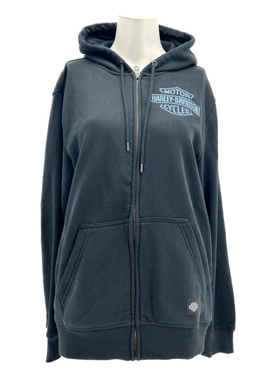 Sweat à capuche noir zippé