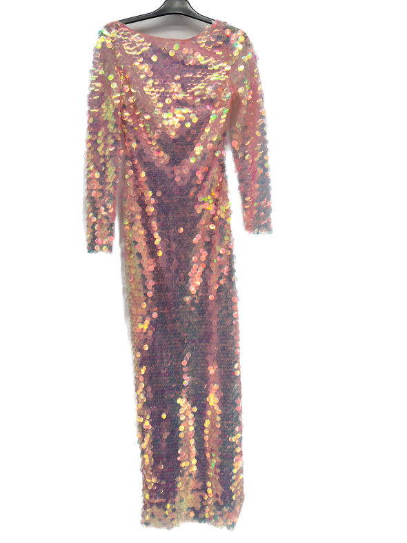 Robe à sequins rose