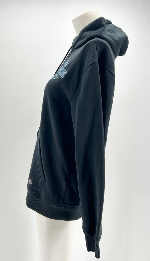 Sweat à capuche noir zippé