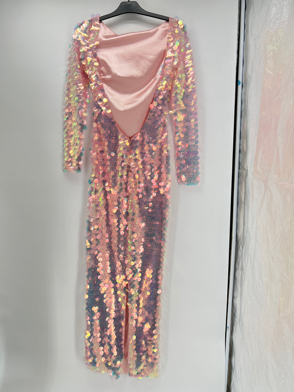 Robe à sequins rose
