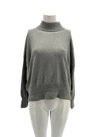 Pull gris col montant