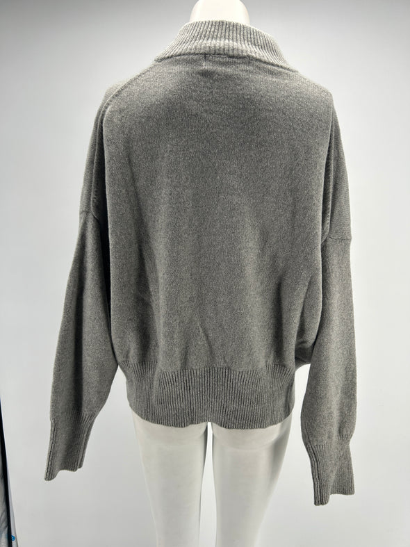 Pull gris col montant