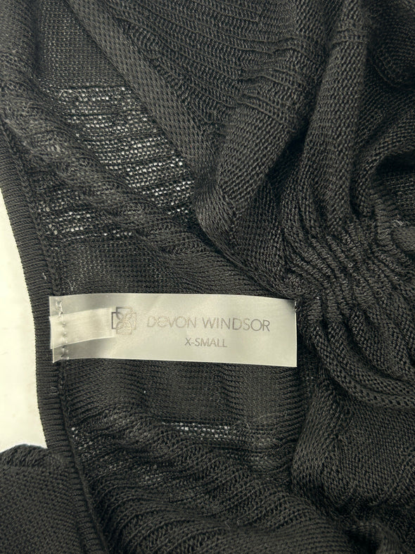 Crop top noir à manches longues