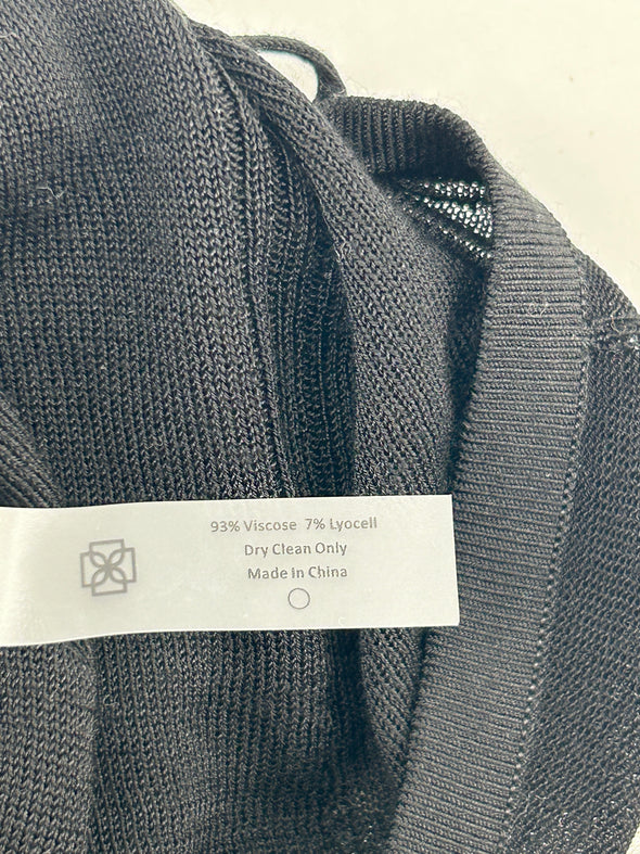 Crop top noir à manches longues