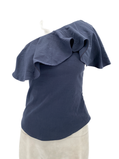 Top asymétrique bleu